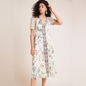 Anthropologie Donna Floral Midi Dress